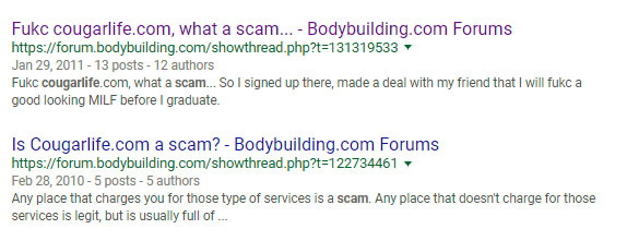 bodybuilding cougarlife scam